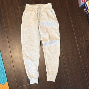 Gray Relaxed Fit Sweatpants with Elastic Cuffs